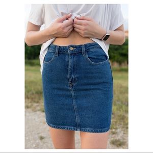 Denim High Waisted Skirt